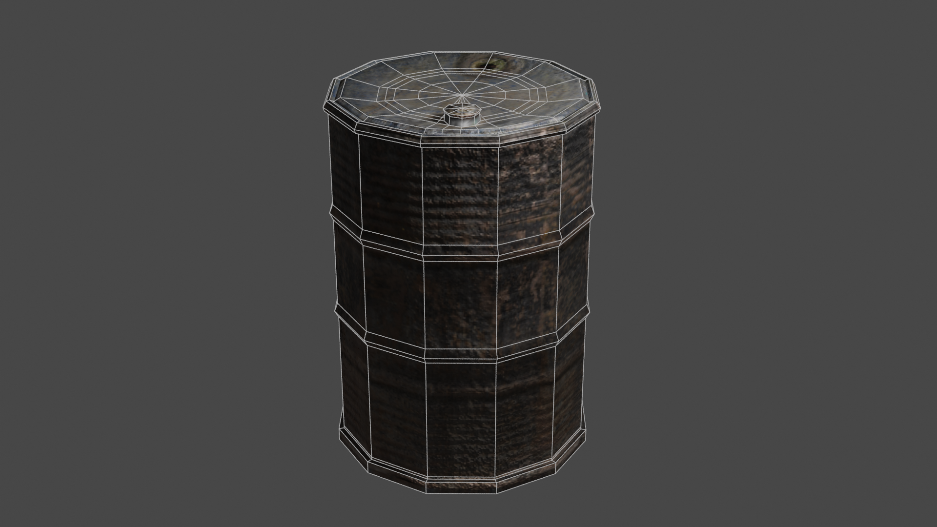 RUSTY METAL BARREL  (LOW POLY) preview image 2